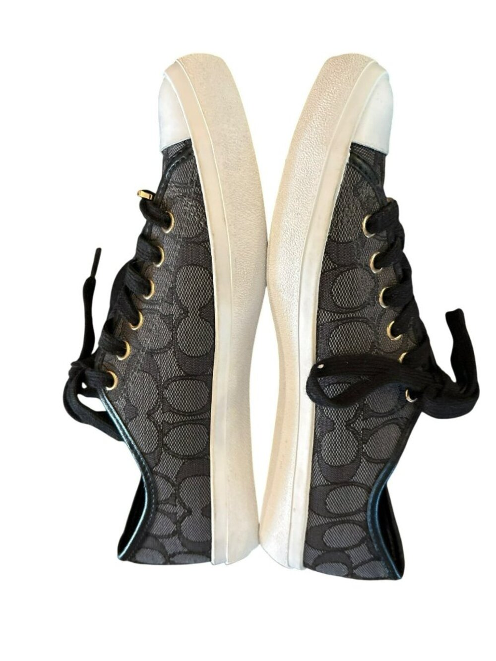 Coach Empire Low-Top Black Signature Canvas Sneakers Size US 8B - Picture 2 of 11